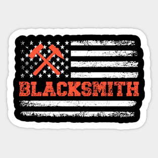 Blacksmith American Flag Sticker